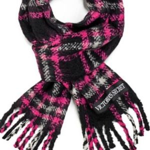 Victoria secret pink and black plaid scarf